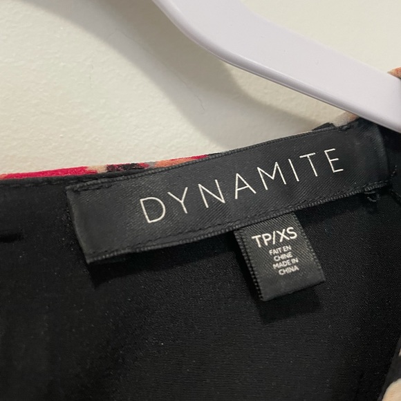 Dynamite, Women Long Sleeve Mini Flowy Dress, Belted, XS, Floral, fitted waist - Picture 10 of 14